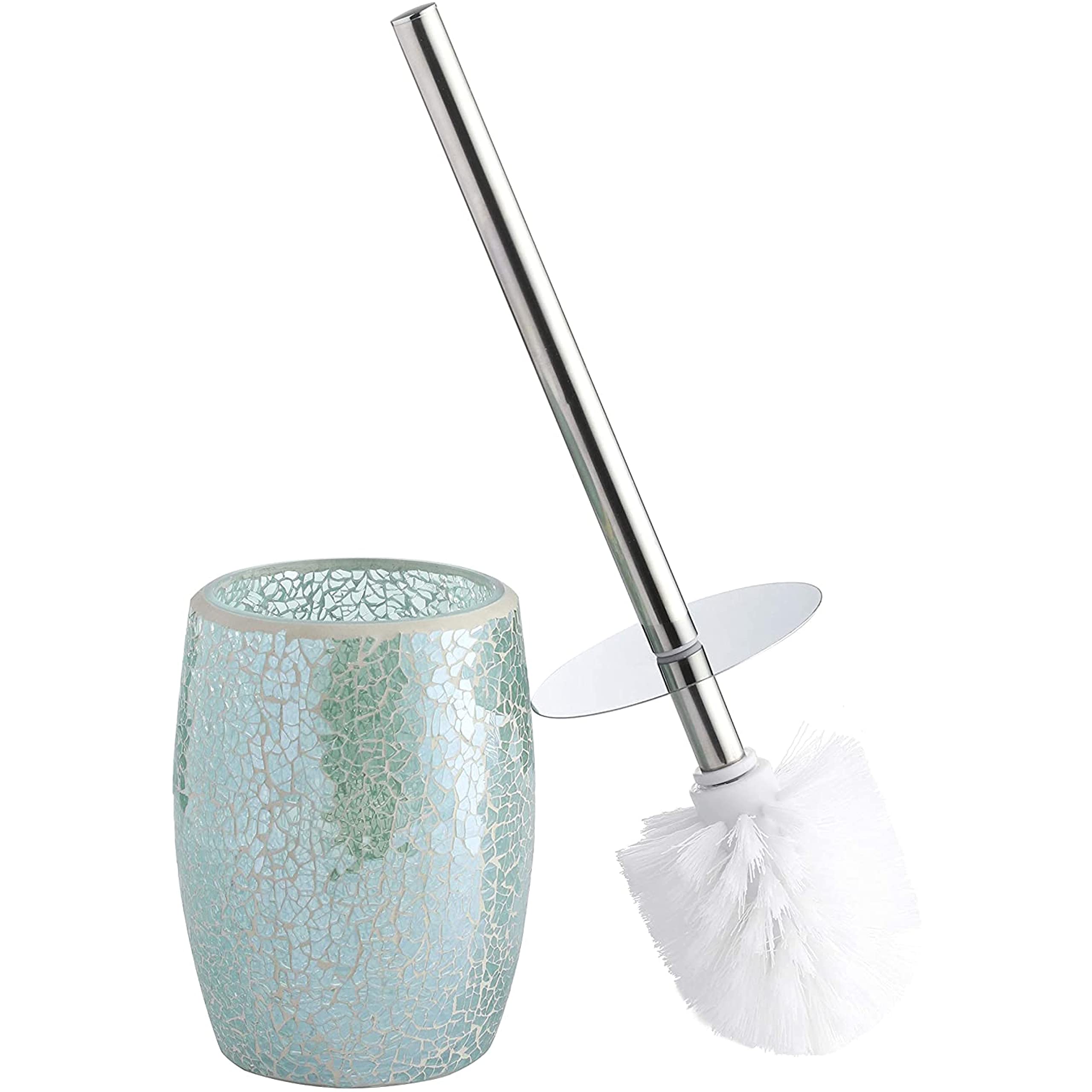 Bathroom Accessories Toilet Brush Set - Toilet Bowl Brush and Holder (Teal Blue)