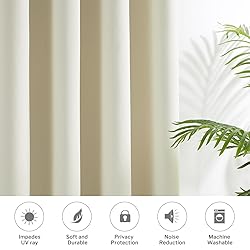 Melodieux Blackout Curtains for Bedroom Beige Room