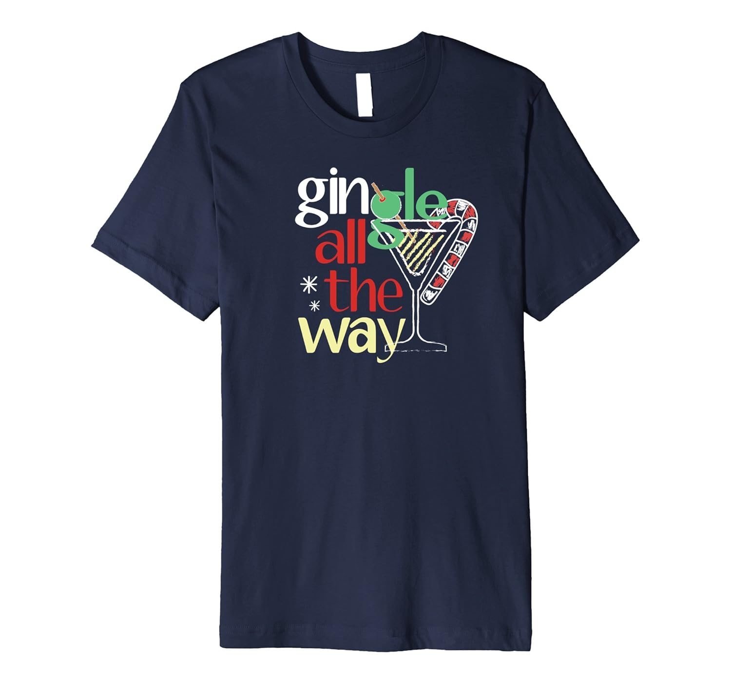 Gin-gle All The Way Christmas Martini Short Sleeve T-Shirt-ANZ