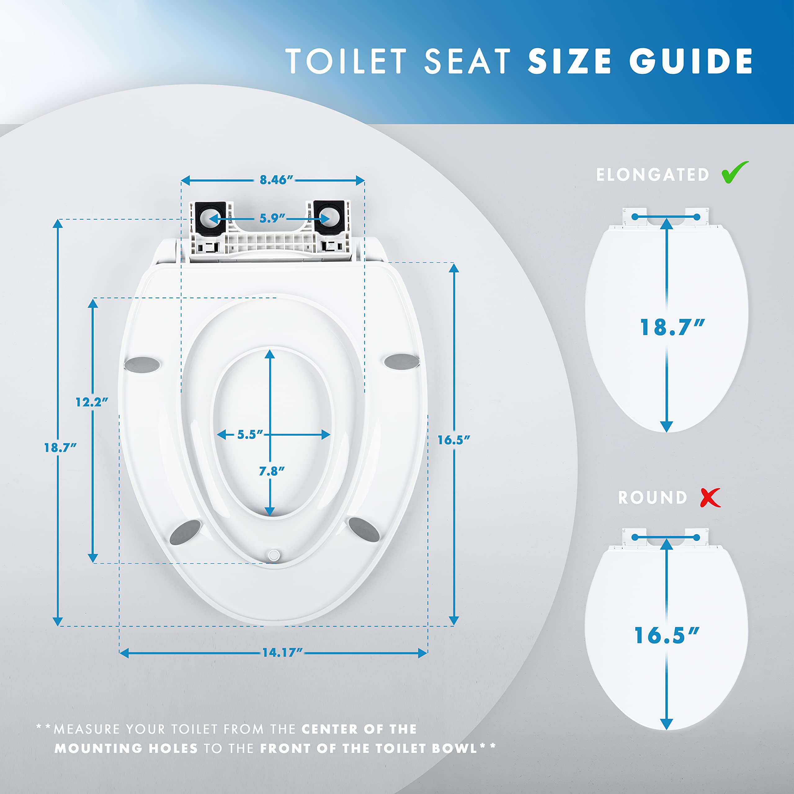 BENKSTEIN Quick Release Toddler Toilet Seat Attachment - Heavy Duty Potty Training Seat - Soft Close Toilet Seat with Toddler Potty Seat For Toilet - Elongated Toilet Seat with Toddler Seat
