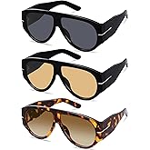 YMRFW Oversized Retro Aviator Sunglasses for Women Men Trend 70s Thick Classic Vintage Style Sun Glasses