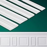 Coengwui Peel and Stick Wall Molding, Chair Rail Wainscoting Panel, Finish Trim for Home Decoration (Paintable White, 9.8ft x