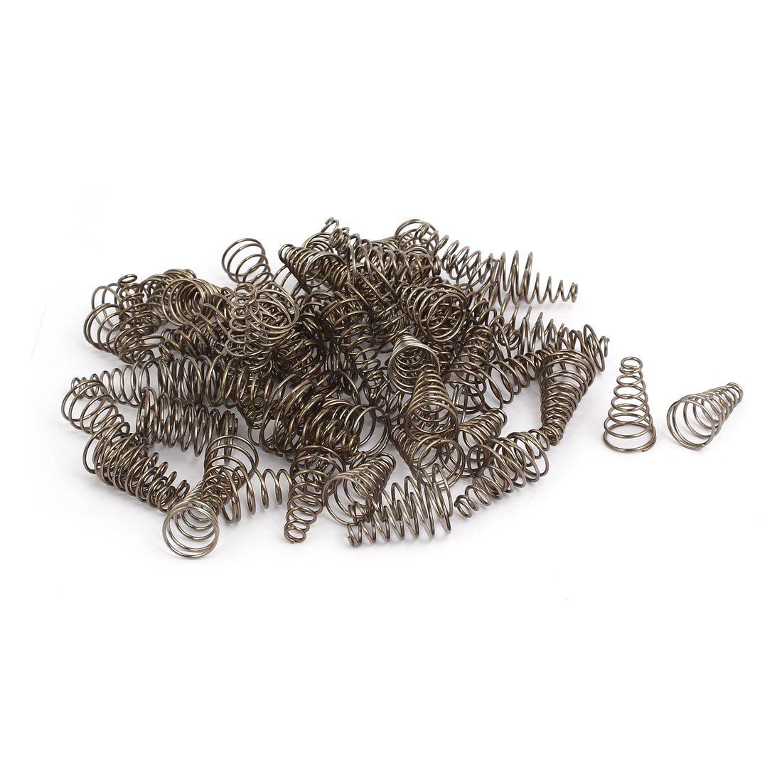 Sourcingmap 15mmx6mmx26mm Metal Taper Conical Compression Spring Silver Tone 30pcs