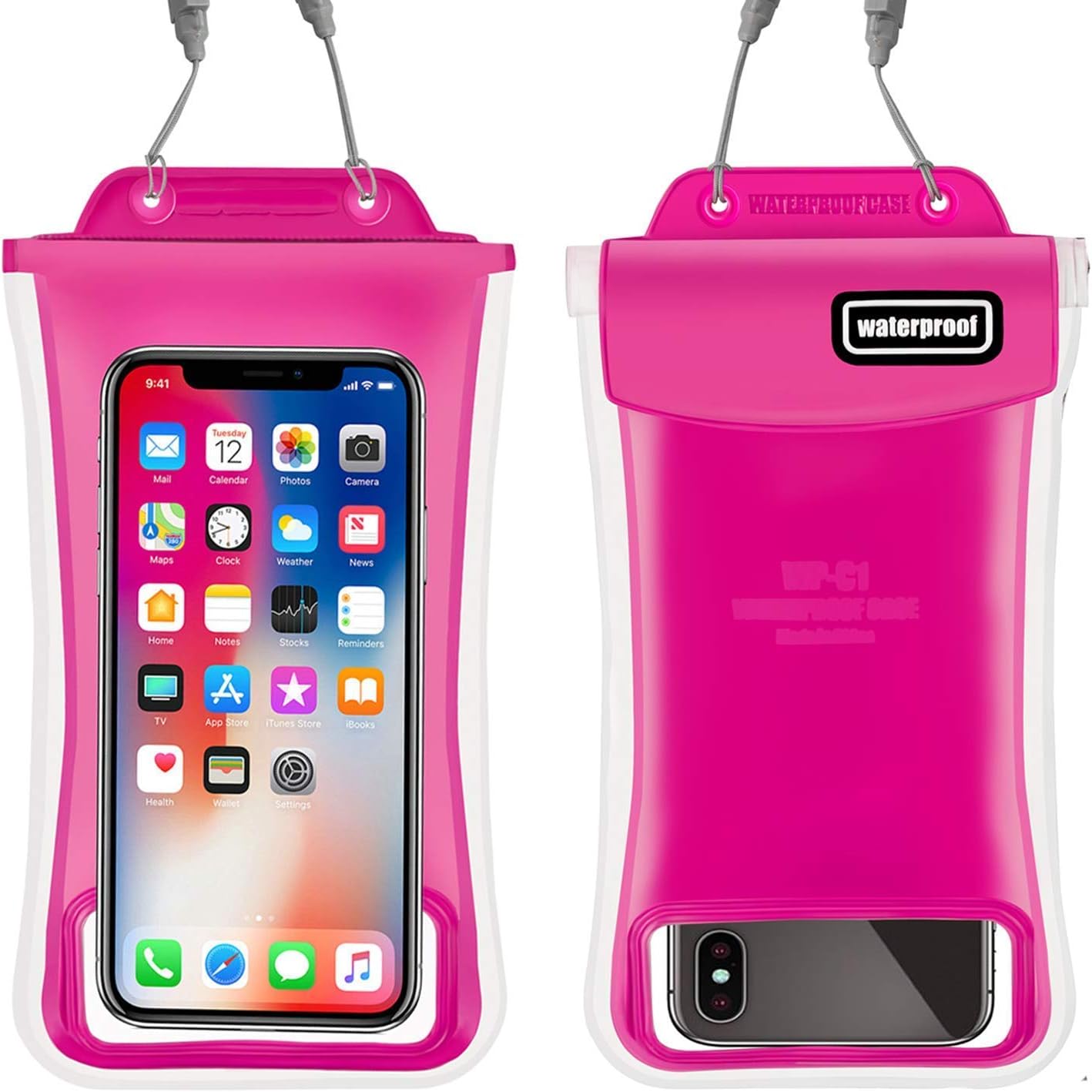 Waterproof Phone Pouch,2Pack Floating Gihery Universal Cellphone Waterproof Pouch Case IPX8 Certified Dry Bag Compatible with iPhone XsMax/Xs/Xr/X/8Plus/8/7Plus/7/6s/6 Samsung Galaxy S10/S10Plus/S9