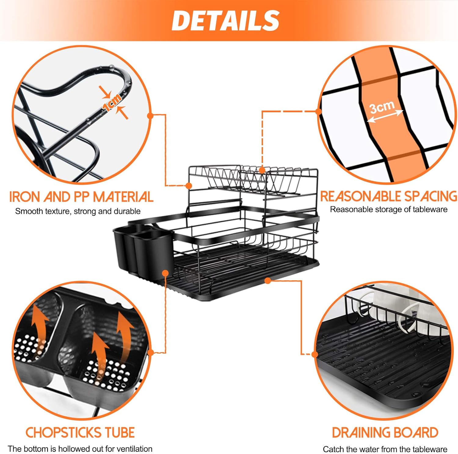 Online Retailers Leadhom Dish Drying Rack 2 Tier Dish Rack With Utensil Holder Cup Holder And Dish Drainer For Kitchen Counter Top Cutting Board Holder Black Kitchen Dining Online Shop Beta Alymedia Com