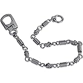 Ahiller Skull Wallet Chain, Punk Heavy Goth Pants Chain for Men, Biker Belt Key Chain, Hip Hop Pocket Jean Chain for Keys