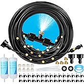 Maotong 100FT Mister for Outside Patio Misting Cooling System, 100FT (30M) Misting Line+32 Brass Mist Nozzles+Water Filter, Outdoor Mister System for Garden Greenhouse Trampoline Waterparke