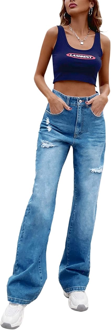 jean coupe droite large femme