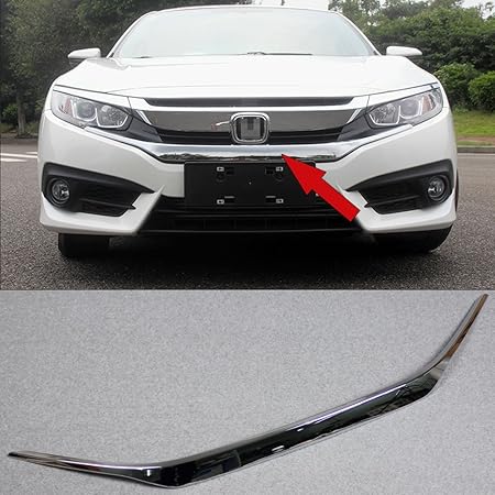 Amazon Ruiq ホンダ 新型 シビック セダン 10th 専用 外装 クロームメッキフロント グリル フィン ガーニッシュ Honda Civic Sedan 専用設計 車 バイク 車 バイク