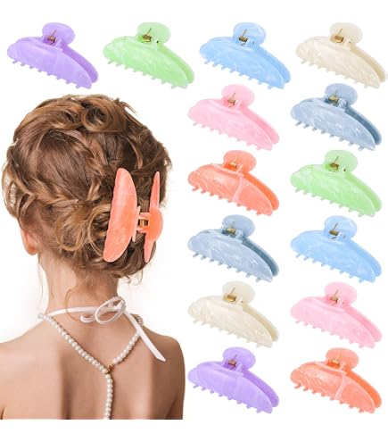 Amazon.com : Yuxung 8 Pcs Large Acrylic Hair Claw Clips for  display picture 3