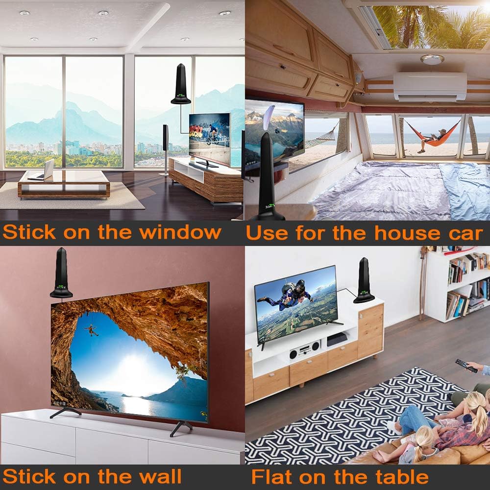 TV Antenna, Indoor Amplified HD Digital TV Antenna 200 Miles Range -HDTV Amplifier Signal Booster 4K HD Local Channels Support 4K 1080p Fire tv Stick and All Television -17ft Coax Cable: Home Audio & Theater