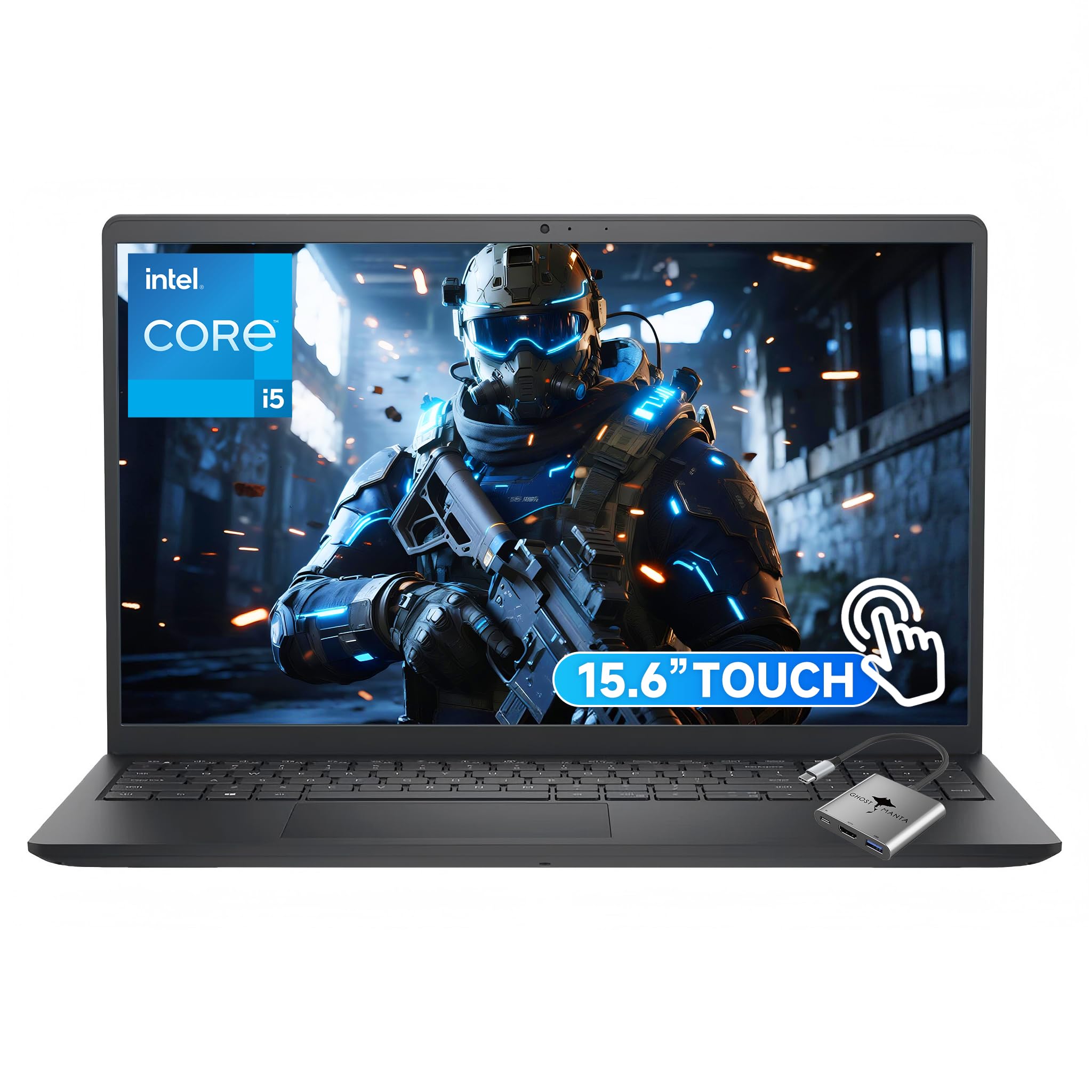 Laptop Dell con pantalla táctil 2K de 15,6", Intel Core i5-1334U (hasta 4,6 GHz), 16 GB de RAM, 1 TB SSD, Win 11 Pro, antirreflejos, Bluetooth WiFi6, batería de larga duración para estudiantes y empresas con accesorio GM