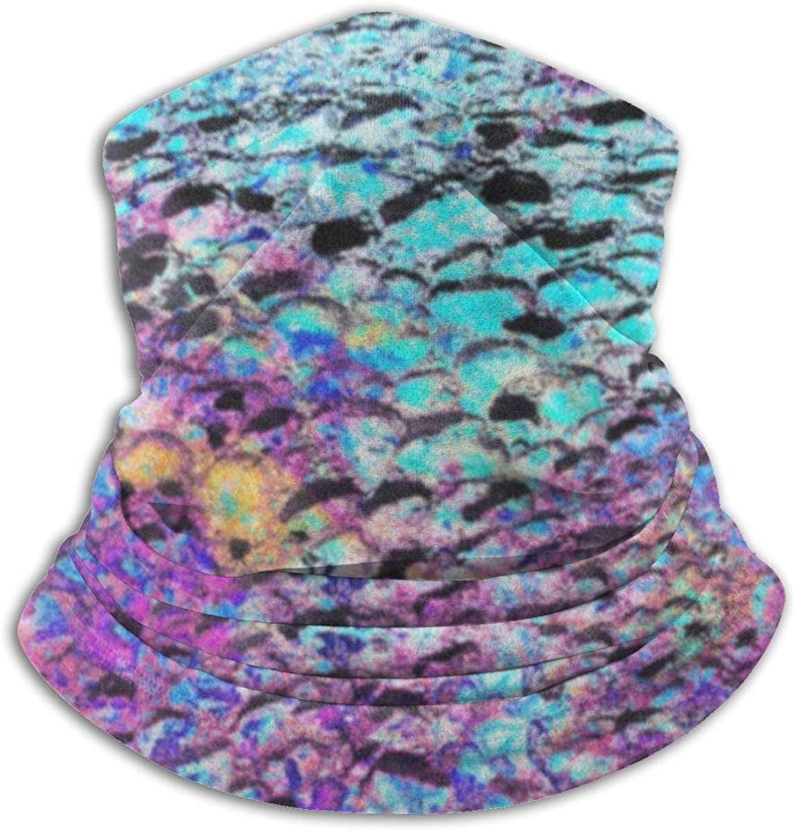 Blue Iridescent Stone Bright Violet And Turquoise Colors Opal Neck Warmer Gaiter - Windproof Ski Mask - Cold Weather Face Motorcycle Mask