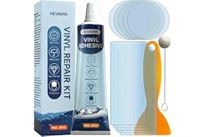 HEVAENS Pool Liner Patch Repair Kit, Waterproof Air Mattress Patch Kit, Heavy Duty Inflatable Patch Repair for Inflatables, Hot Tubs, Above-Ground Pools, Bouncy Houses & Air Mattress, Includes 60ML Vinyl Glue