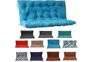 YIMORIA Porch Swing Cushion, Swing Cushions for Outdoor Furniture with Backrest, 2-3 Seater Thickened Outdoor Swing Cushions for Porch, Patio, Outdoor and Garden (Peacock Blue,48 * 40 in)