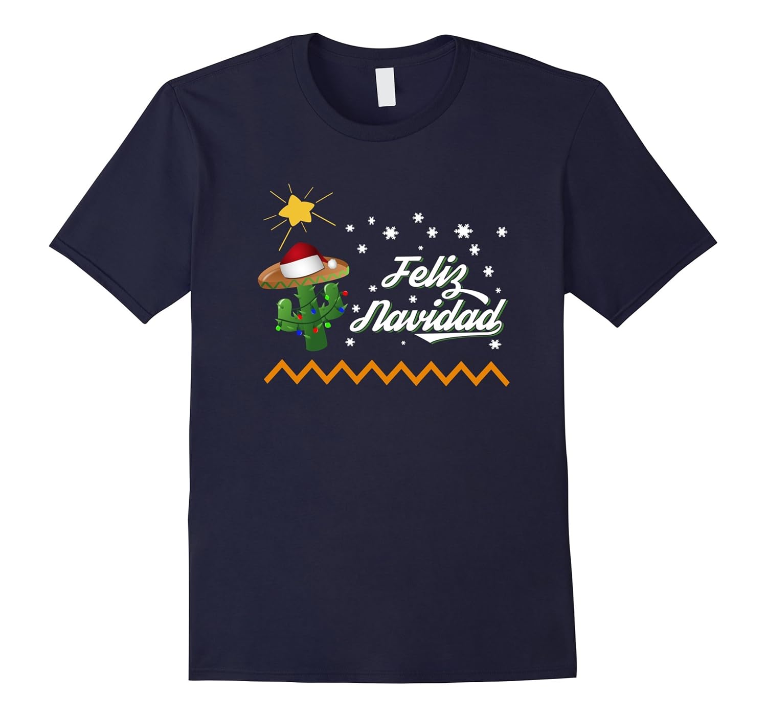 Feliz Navidad Cactus Sombrero T-Shirt Mexican Christmas Gift-ANZ