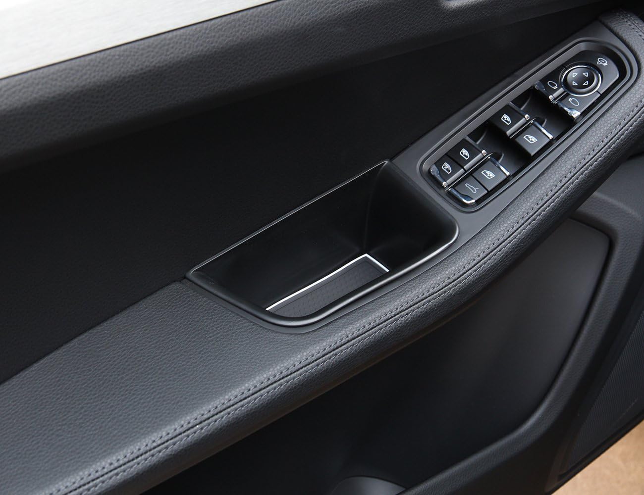 METYOUCAR Plastic Armrest Storage Box Phone Glove Tray for Porsche Macan 2014-2017 (Black, Front Door)