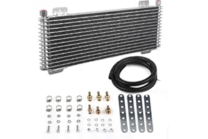ZHSYMX 40k Transmission Oil Cooler LPD47391, Compatible with Heavy Duty 40,000 GVW Max Low Pressure Drop Trans Cooler with Mounting Hardware (Silver)