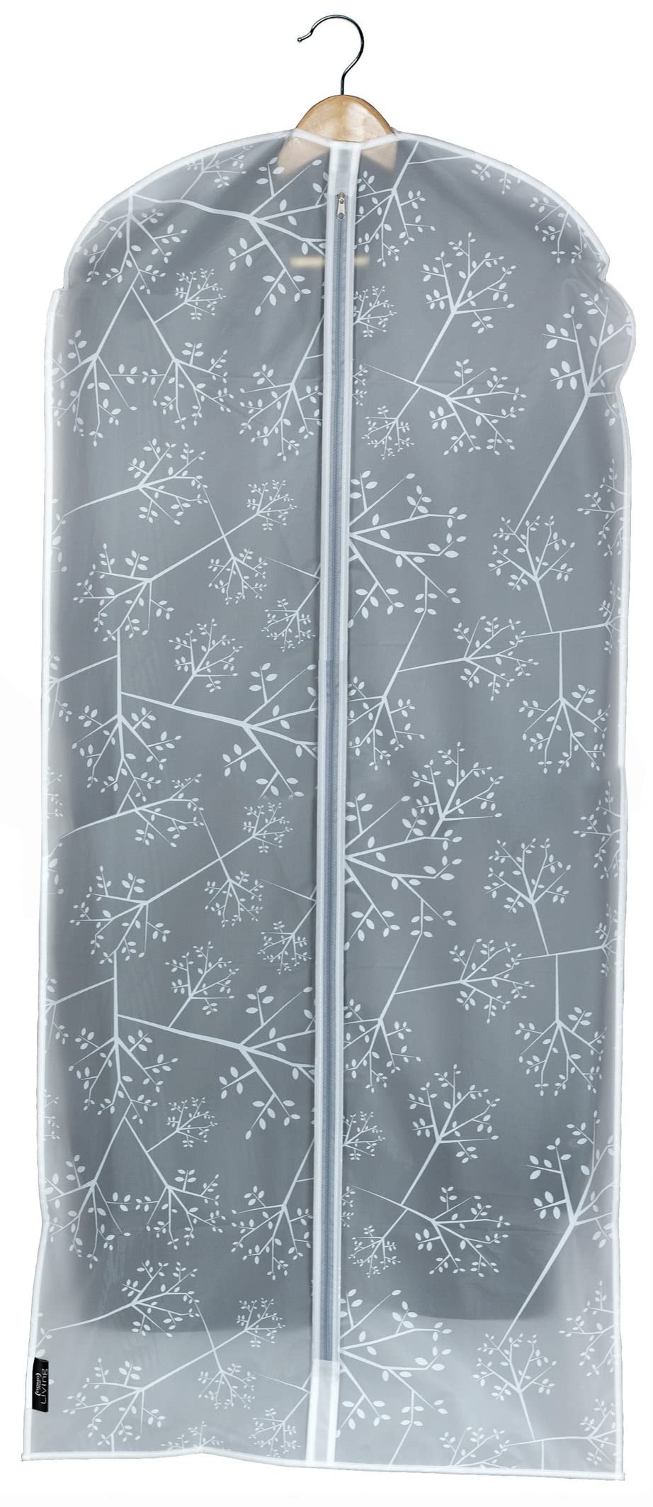 Domopak ® White Leaf Breathable Dress Bag Storage Cover - Suitable For Wedding Gowns, Dress Garments, Evening Dresses, Dresses and Longer Clothes – Size 60cm x 135cm