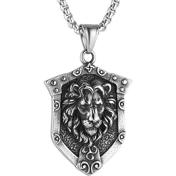 Lion Head Pendant Necklace - Gold/White Gold Plated With AAA CZ - Punk Style Jewelry For Men & Women - View #9