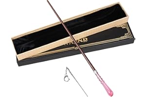 KINGVOWS Magic Wizard Witch Wand Witchcraft Collection for Kids Sorcerer Accessories Cosplay Props with Gift Box (Crystal)