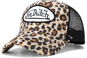 Von Dutch Unisex Trucker Hat - Velvet Curved Bill Mesh Back Retro Classic Adjustable Snapback Baseball Cap for Men and Women