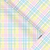 Ywdbzjhs 1 Roll Pastel Buffalo Plaids Wrapping Paper Mini Roll - 17 In x 33 Ft - Easter Pastel Palids Gift Wrap Paper for Easter Holiday Spring Baby Shower Party Supplies