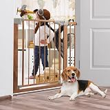 Dripex Wood Pattern Stair Gate for Baby and Pets 75-82 cm Auto Close One-Handed view 8
