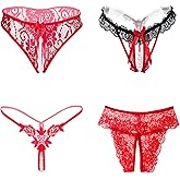 Lyeacs Women’s Sexy Panties,Lace Thongs G-String with Pearls Ball