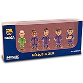 MINIX COLLECTIBLE FIGURINES – 5-Pack of FC Barcelona Stars (7cm) – Araujo, TER Stegen, GAVI, Pedri & Lewandowski – Official Licensed Mini Soccer Figures for Fans & Collectors