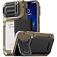 VRS DESIGN Damda Glide DuoGuard for iPhone 13 Pro Max Phone Case (2021), Premium Sturdy Fully Covered Camera Lens Protection Cover Card Holder Wallet Case (Groove Khaki)