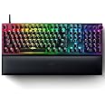 Razer Huntsman V2 Optical Gaming Keyboard: Fastest Clicky Optical Switches w/Quick Keystrokes - Doubleshot PBT Keycaps - Dedicated Media Keys & Dial - Ergonomic (Renewed), Black