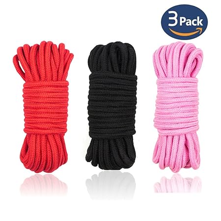Hanyi [3 Pack] 32 Fuß / 10 M Baumwollseil Bondageseil für Binden von Gepäck, Schlafzimmerfantasien, Nähen, Verpackungswerkzeu
