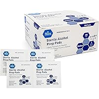 Medpride Alcohol Prep Pads| 200 pack| Medical-Grade, Sterile, Individually-Wrapped, Isopropyl Cotton Swabs| Disposable, Medium Square Size, 2ply, Latex Free & Antiseptic| For Medical & First-Aid Kits