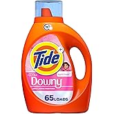 Tide Plus Boost of Ultra Downy Liquid Laundry Detergent, April Fresh Scent, 65 Loads, Laundry Detergent Liquid with Long-Last