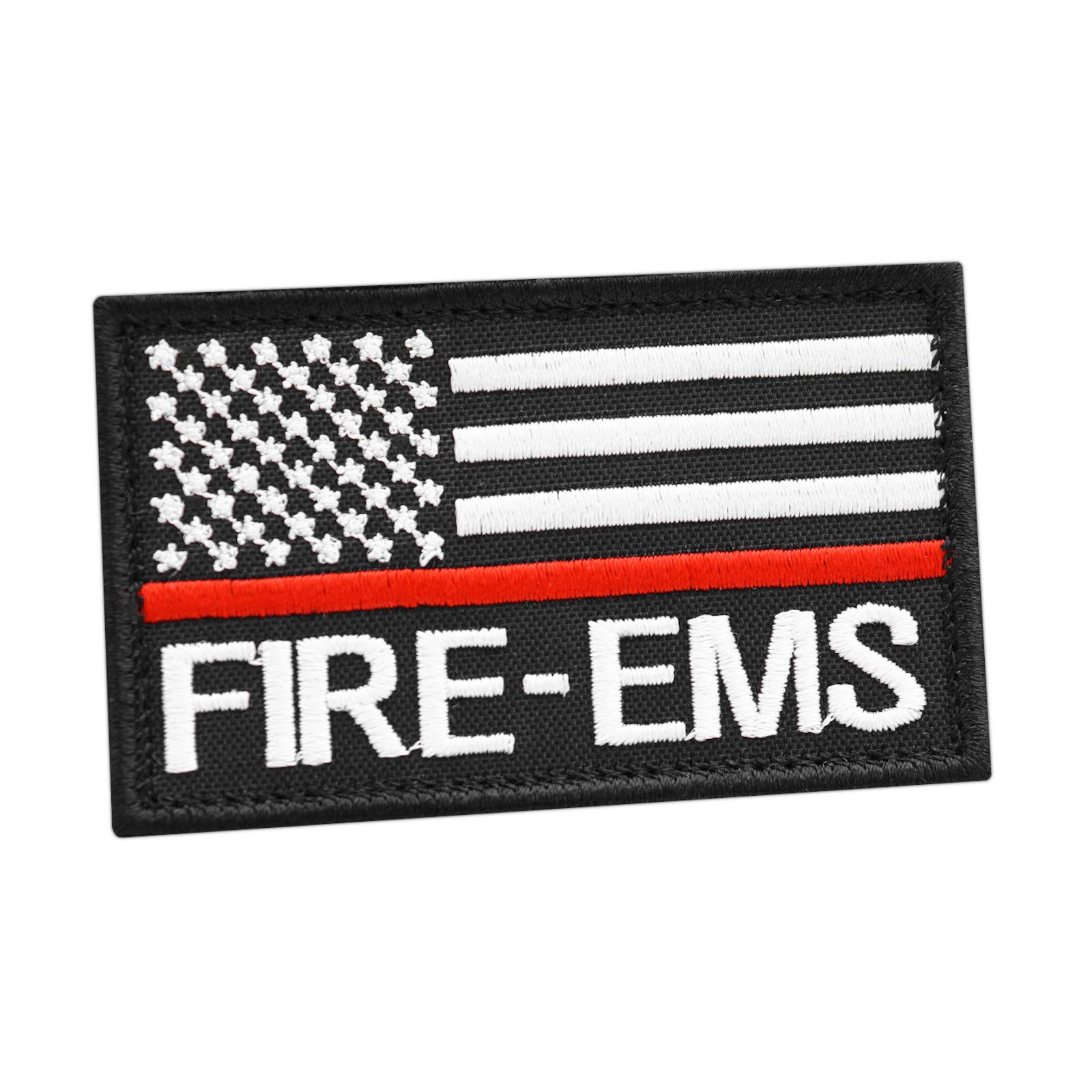 American EMS Fire Rescue Thin Red Line 2x3.25 US Flag Medic Firefighter Morale Hook Cap Patch