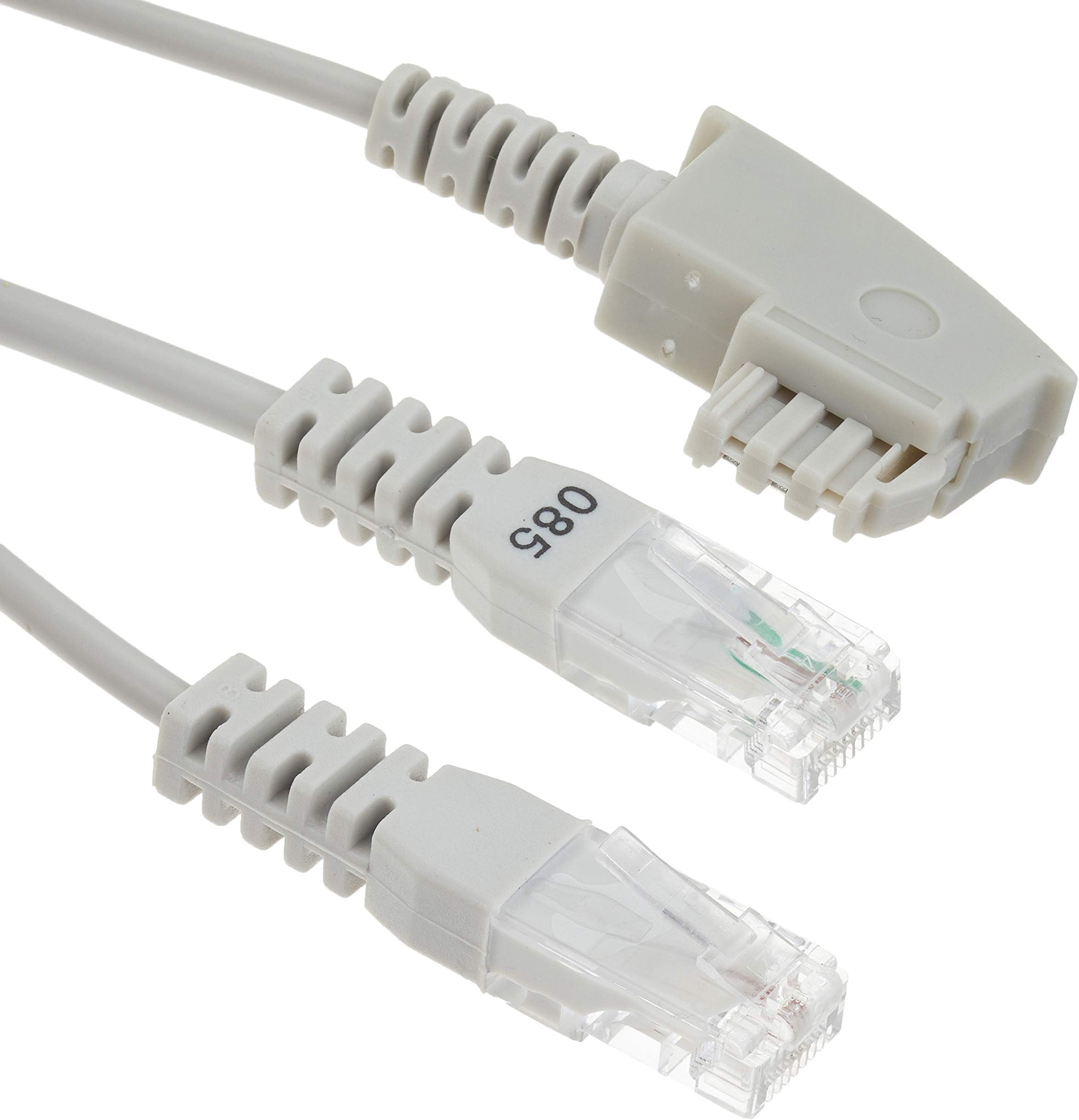 meeboo TAE RJ45 / VoIP Cable (Grey) for AVM Fritz!Box AVM Fritz Box 5012, 5140, 7113, 7140, 7141, 7150, 7170, 7270, 7330, 7360, 7390, 7430, 7460, 7490 and other Fritzbox from AVM or Speedport