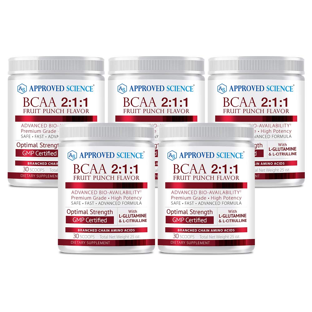Approved Science® BCAA Powder - 2:1:1 BCAA Ratio - 3500 mg L-Leucine - Fruit Punch Flavor - 25 Ounce