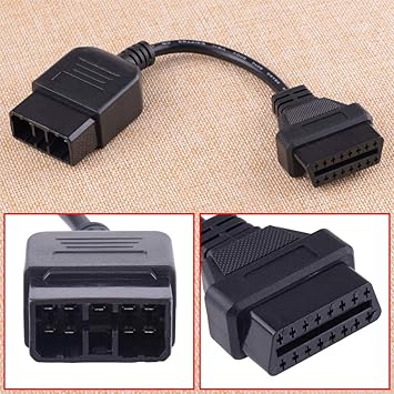 Car Auto 9 Pin Obd1 To 16 Obd2 Diagnostic Connector Cable Adapter