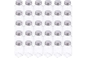 Tebery 30 Pack Glass Salt and Pepper Shaker Set with Stainless Steel Mushroom Top, 2.7oz Spice bottle for Kitchen, Restaurant