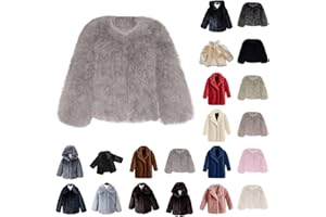 Faux 𝐅𝐮𝐫 Coat for Girls Fleece Winter Coat Kids Fuzzy Furry Puffer Jacket Soft Warm Trendy Fluffy Overcoat Outfits