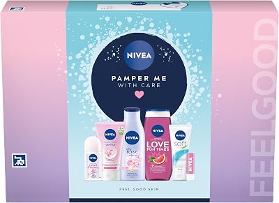 NIVEA Pamper Me With Care Gift Set 6 Full-Size Skincare Products