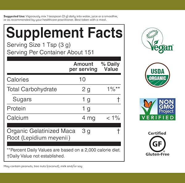 VIVA NATURALS ORGANIC MACA POWDER – GELATINIZED MACA POWDER ORGANIC, PERVUIAN SUPERFOOD TRADITIONALLY USED FOR ENERGY, CERTIFIED ORGANIC, GLUTEN-FREE & NON-GMO, 16 OZ (1 LB) BAG
