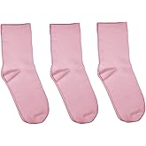 Rambutan Kids (3 Pack) Comfort Seam Plain Color Rayon derived from bamboo School Socks