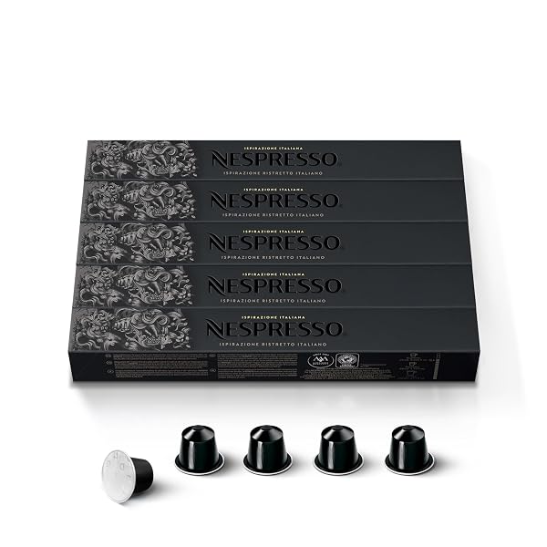 NESPRESSO CAPSULES ORIGINAL LINE, RISTRETTO INTENSO, DARK ROAST COFFEE, 50 COUNT COFFEE PODS