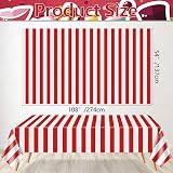 PIXHOTUL 4 Pcs Red White Stripe Tablecloths 137x274cm Carnival Theme view 2