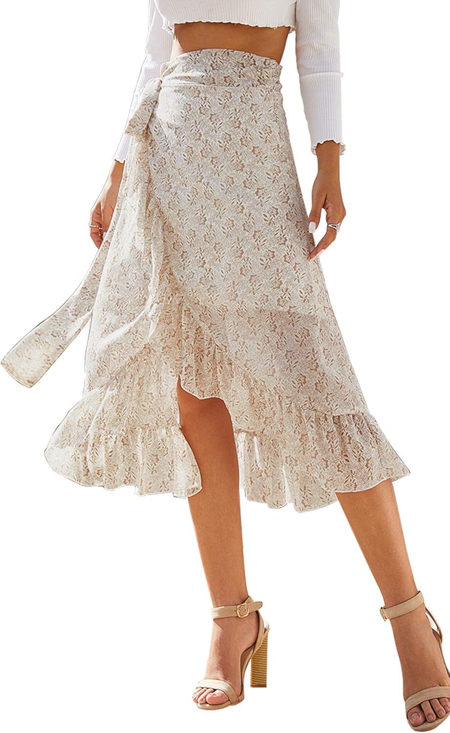 Wrap midi skirt with split Clearance