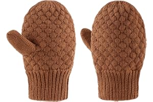 YVNEHCN Baby Knit Mittens Toddler Boys Girls Gloves Winter Infant Newborn No Scratch Mitten 0-3 Years