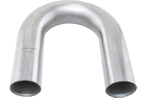 FORTLUFT Universal Mandrel Exhaust Bend Pipe & Elbow Stainless Steel (Bend Pipe 180 degree, 1.75''/45mm)