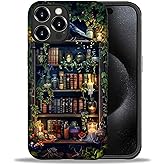 DAIZAG Compatible with iPhone 16 Pro Case, Book Lover Bookshelf Full Pattern Plastic Soft TPU Anti-Drop,Double Protection Corner Case for iPhone 16 Pro